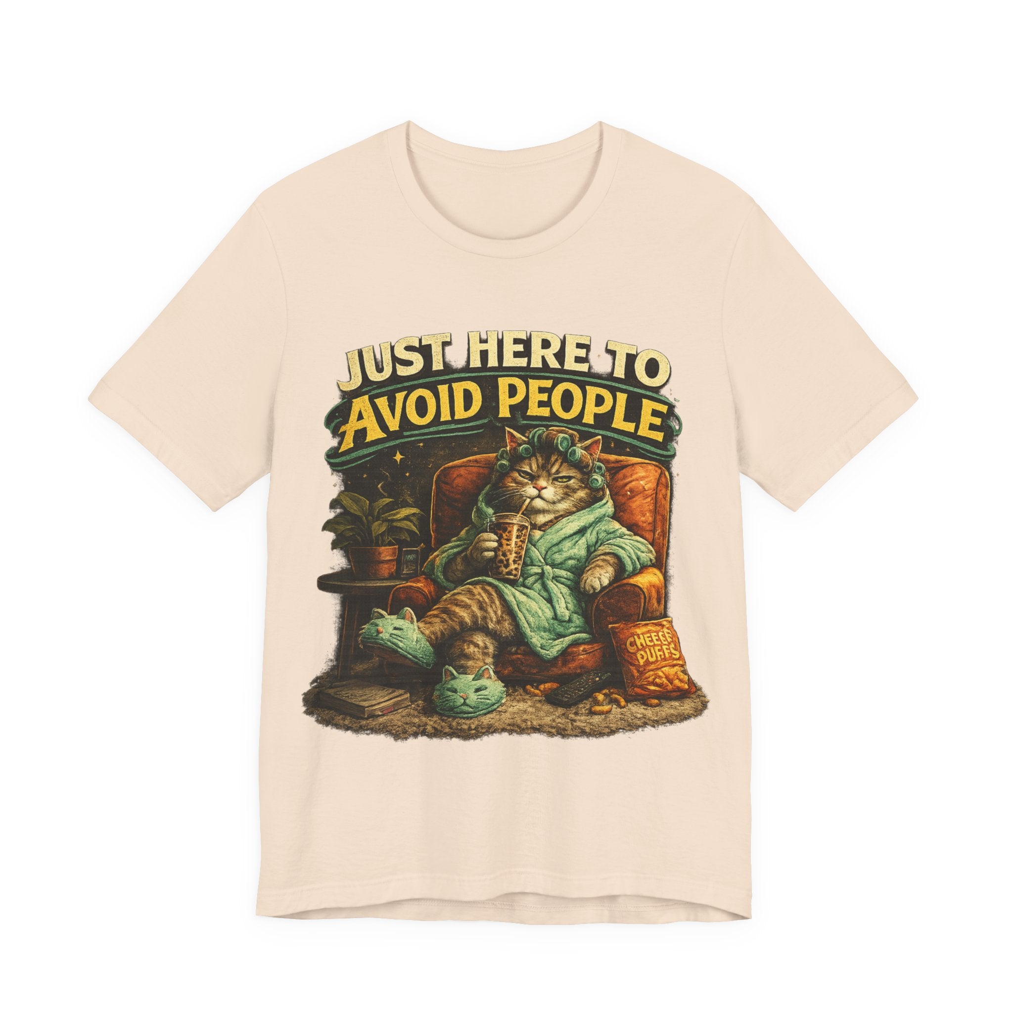🔥 Just Here to Avoid People – Funny Introvert Vintage T-Shirt