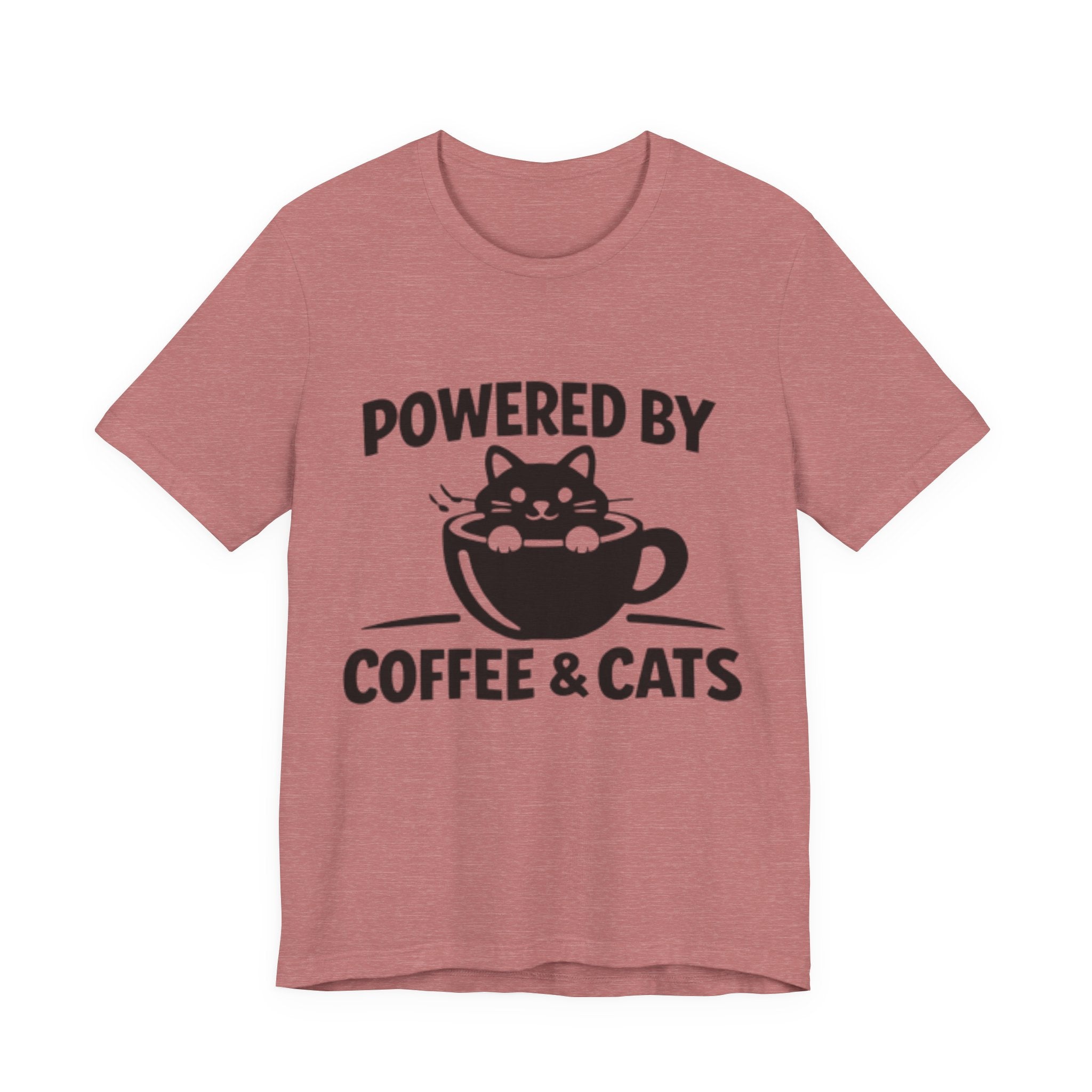 Powered by Coffee & Cats T-Shirt – Cute & Funny Cat Lover Tee ☕🐱