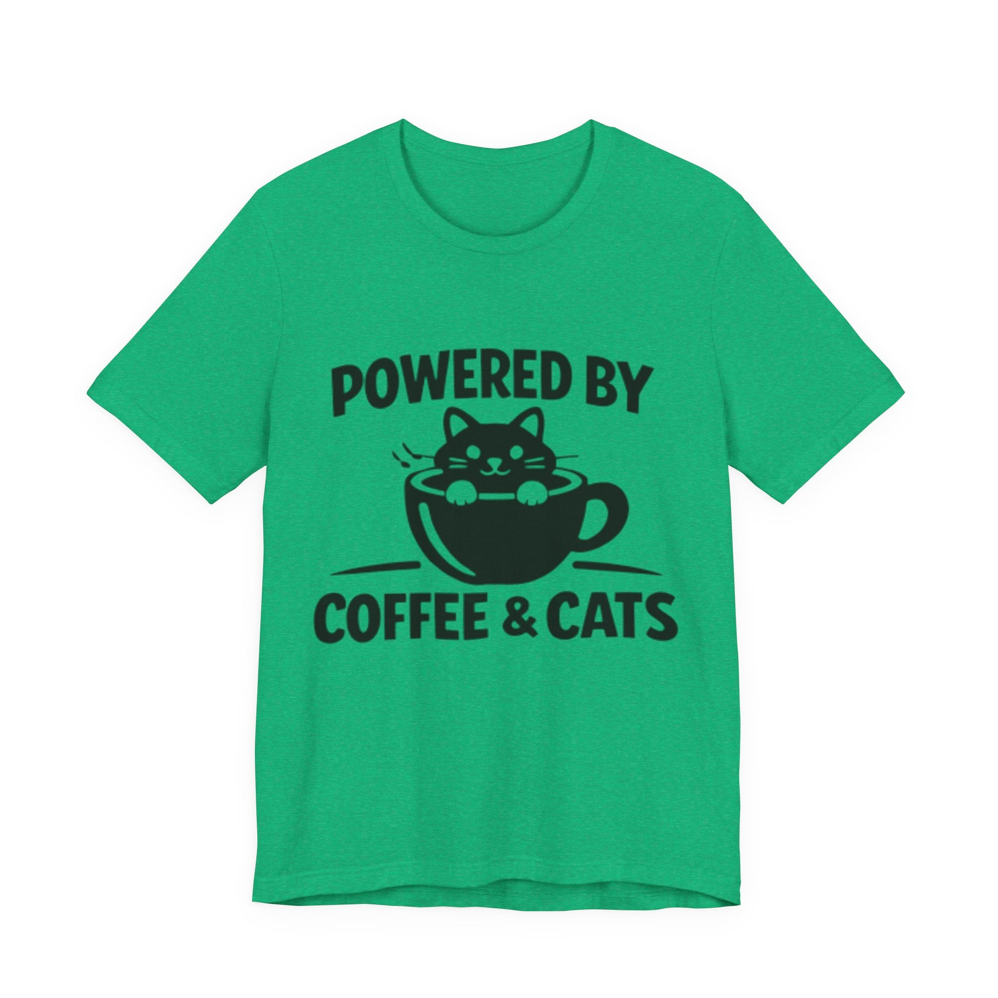 Powered by Coffee & Cats T-Shirt – Cute & Funny Cat Lover Tee ☕🐱
