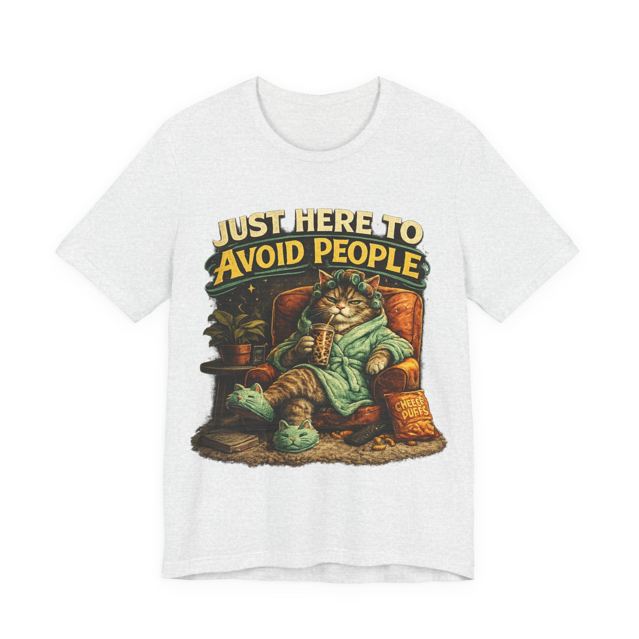 🔥 Just Here to Avoid People – Funny Introvert Vintage T-Shirt