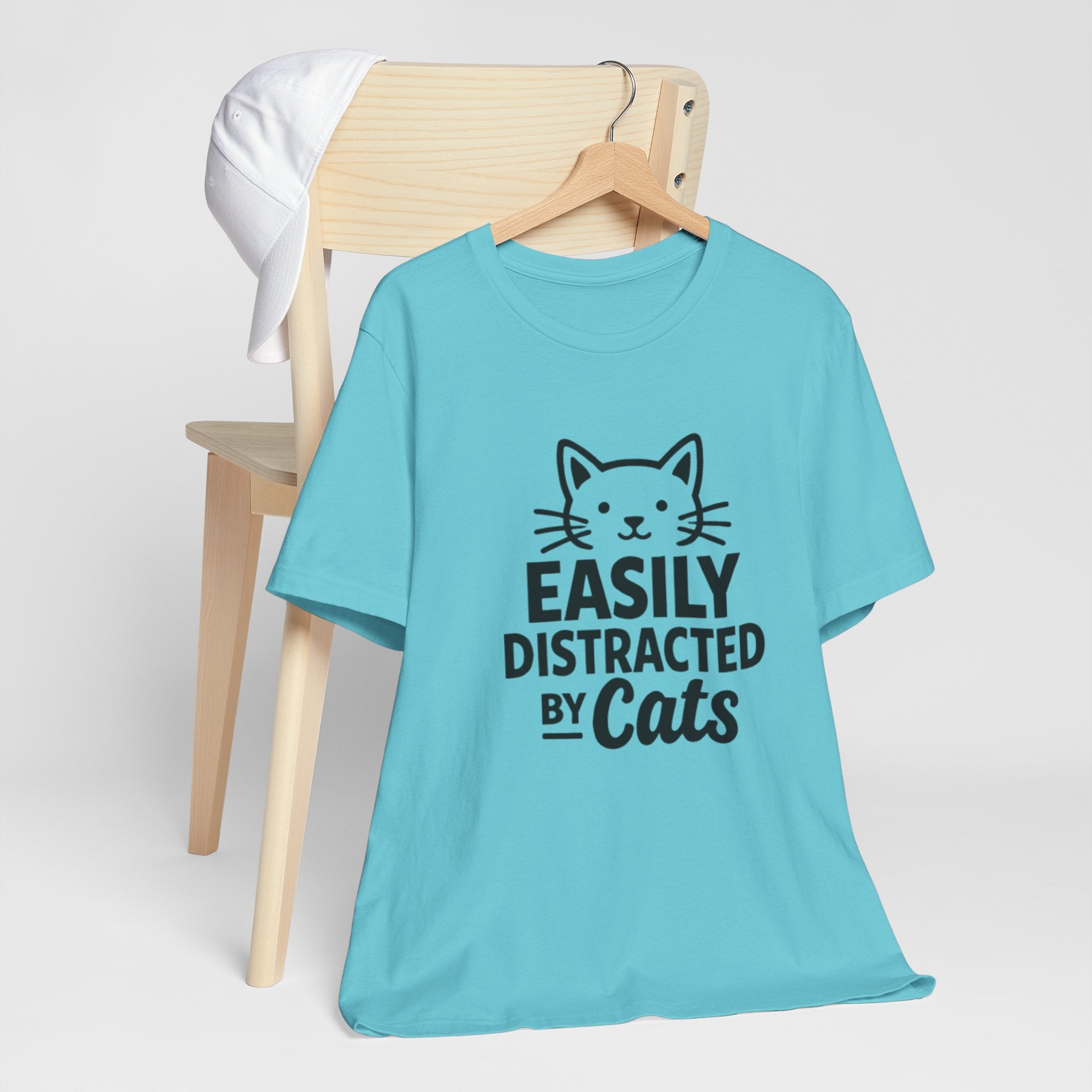 Easily Distracted by Cats T-Shirt – Funny Cat Lover Tee 🐱