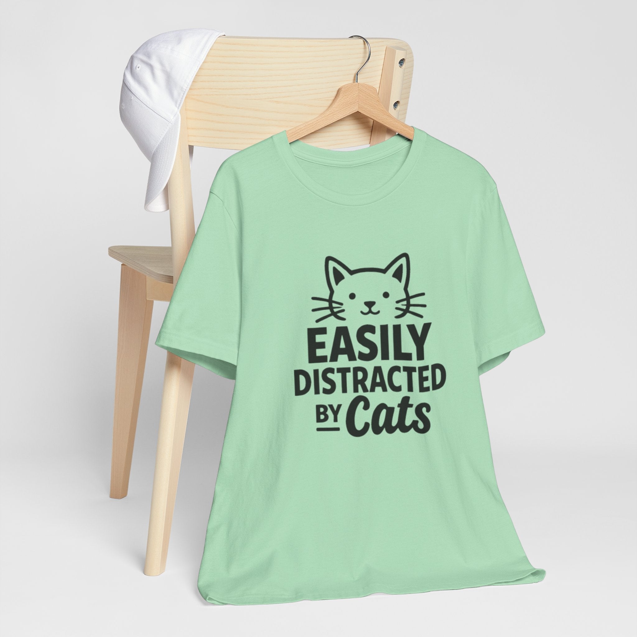 Easily Distracted by Cats T-Shirt – Funny Cat Lover Tee 🐱