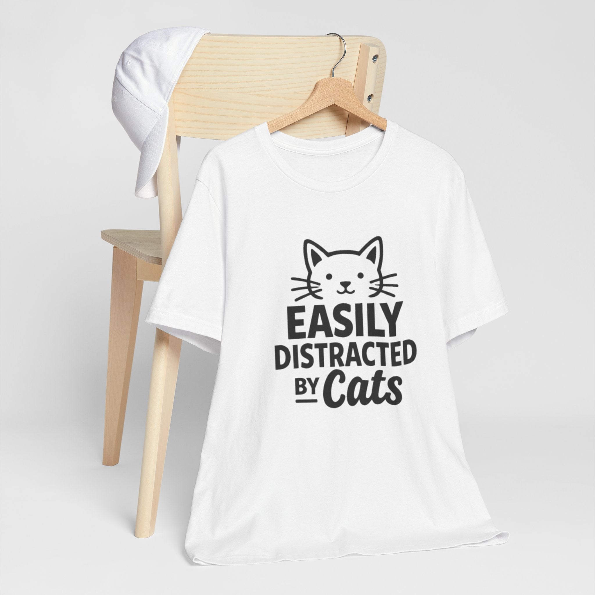 Easily Distracted by Cats T-Shirt – Funny Cat Lover Tee 🐱