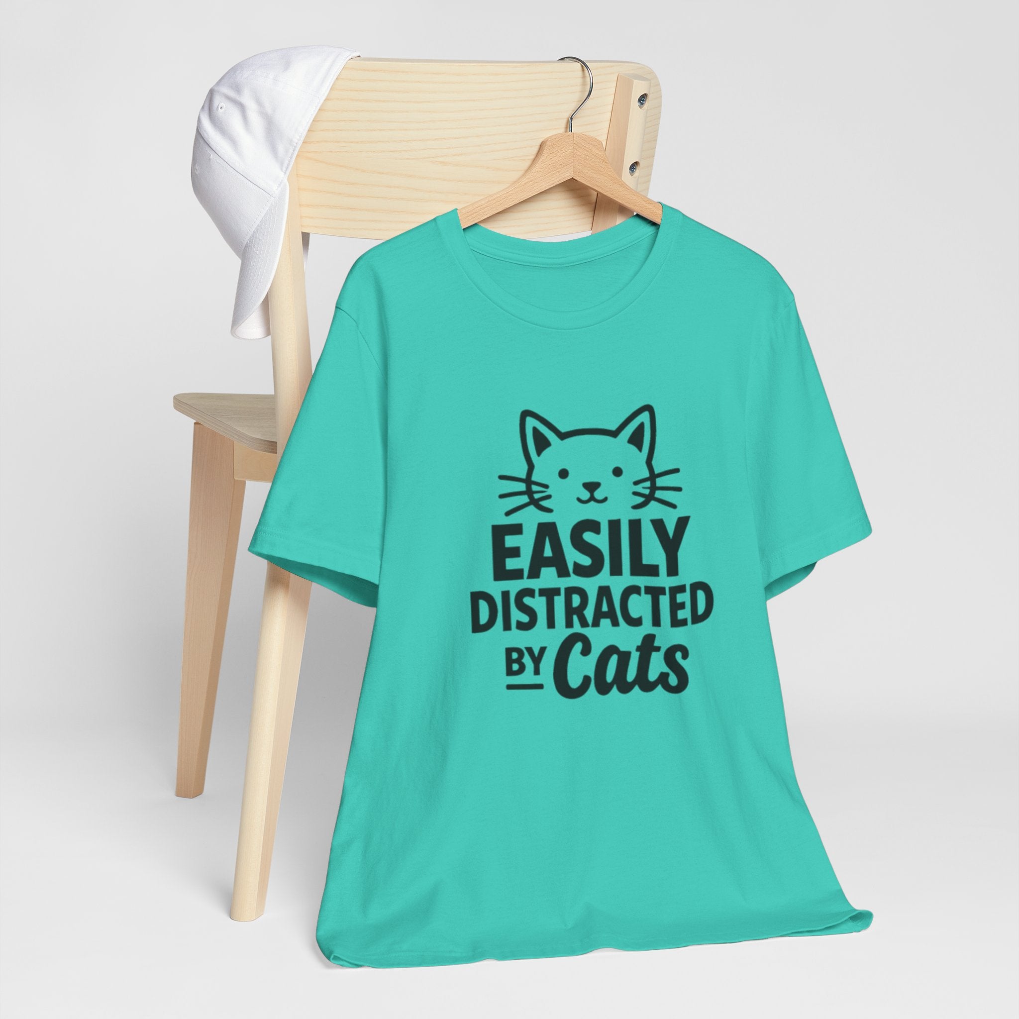 Easily Distracted by Cats T-Shirt – Funny Cat Lover Tee 🐱
