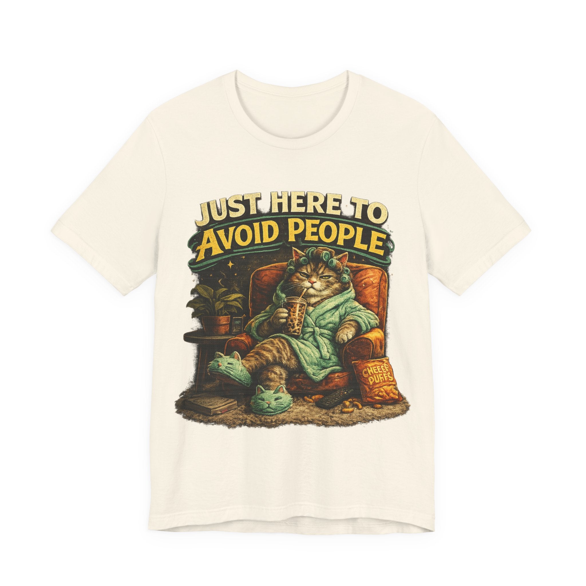 🔥 Just Here to Avoid People – Funny Introvert Vintage T-Shirt