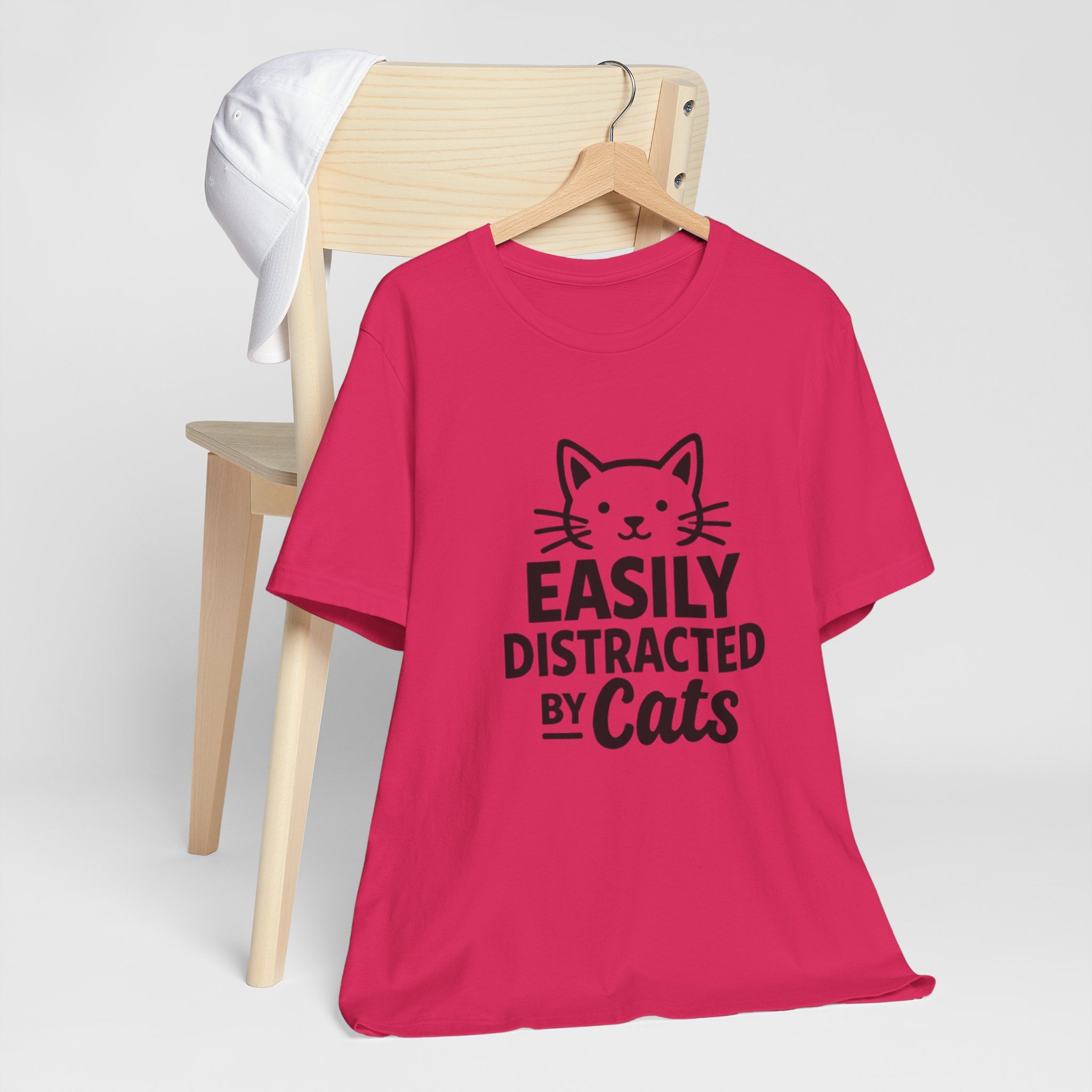 Easily Distracted by Cats T-Shirt – Funny Cat Lover Tee 🐱