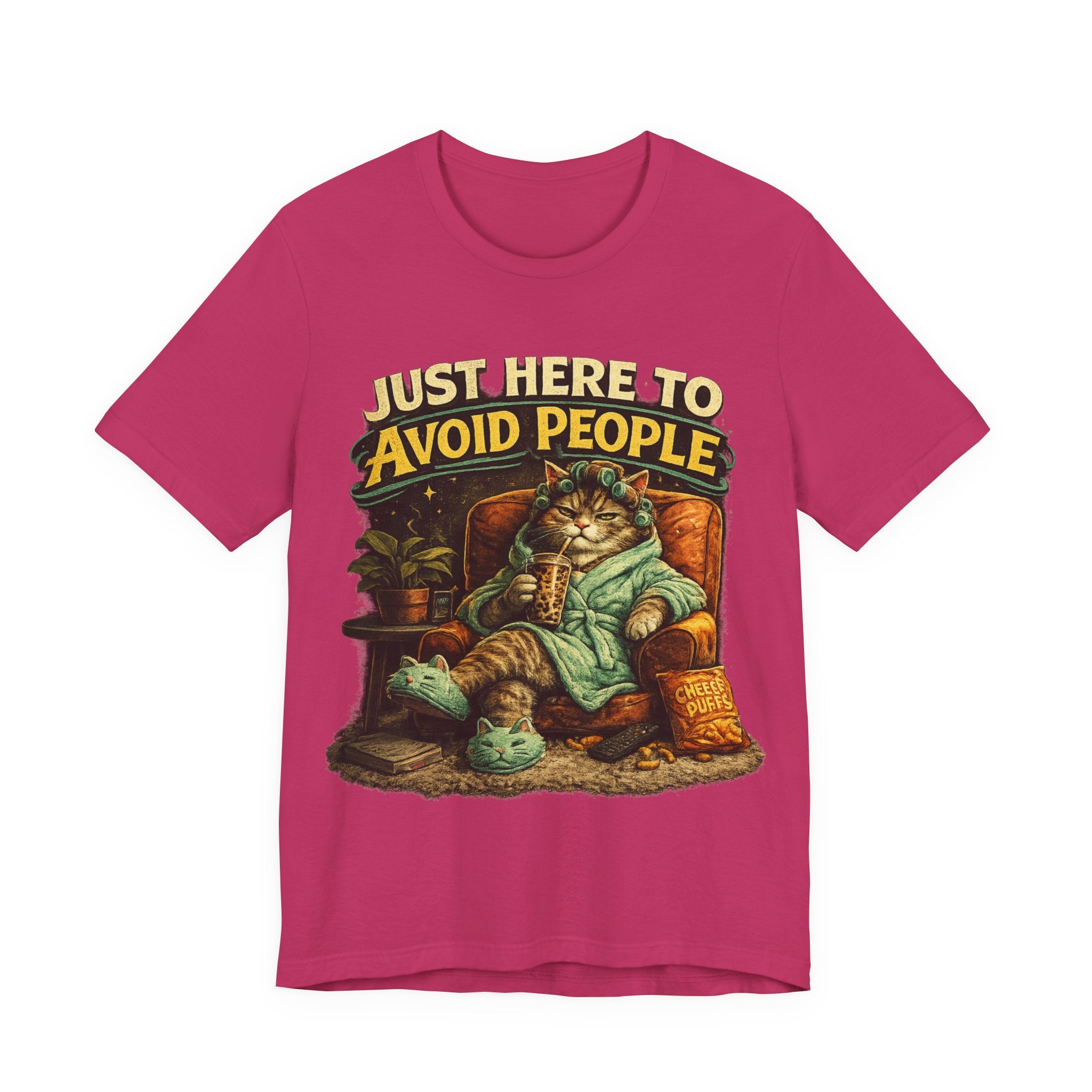 🔥 Just Here to Avoid People – Funny Introvert Vintage T-Shirt