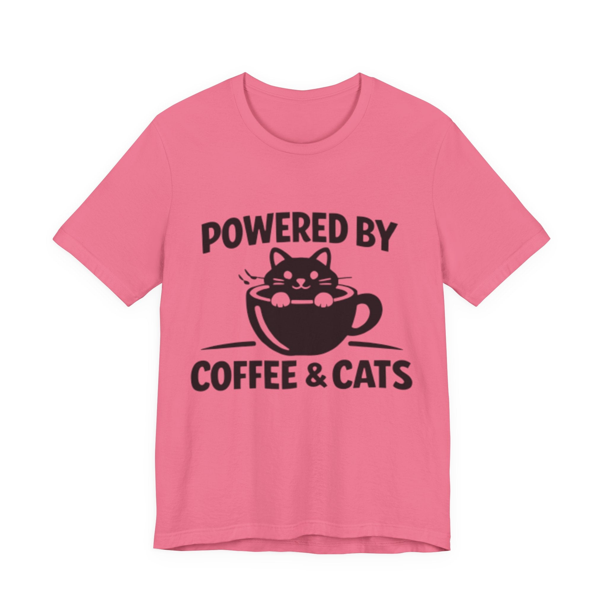 Powered by Coffee & Cats T-Shirt – Cute & Funny Cat Lover Tee ☕🐱