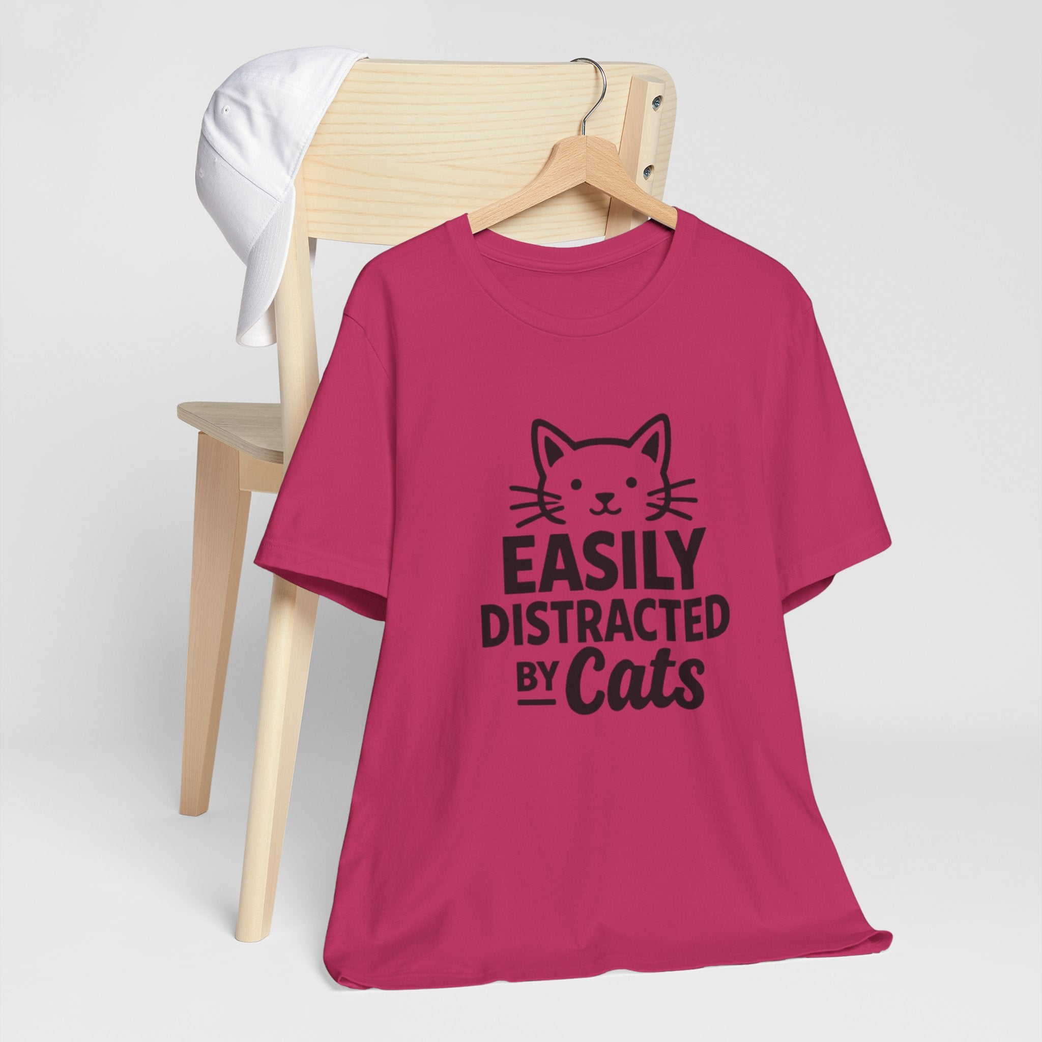 Easily Distracted by Cats T-Shirt – Funny Cat Lover Tee 🐱