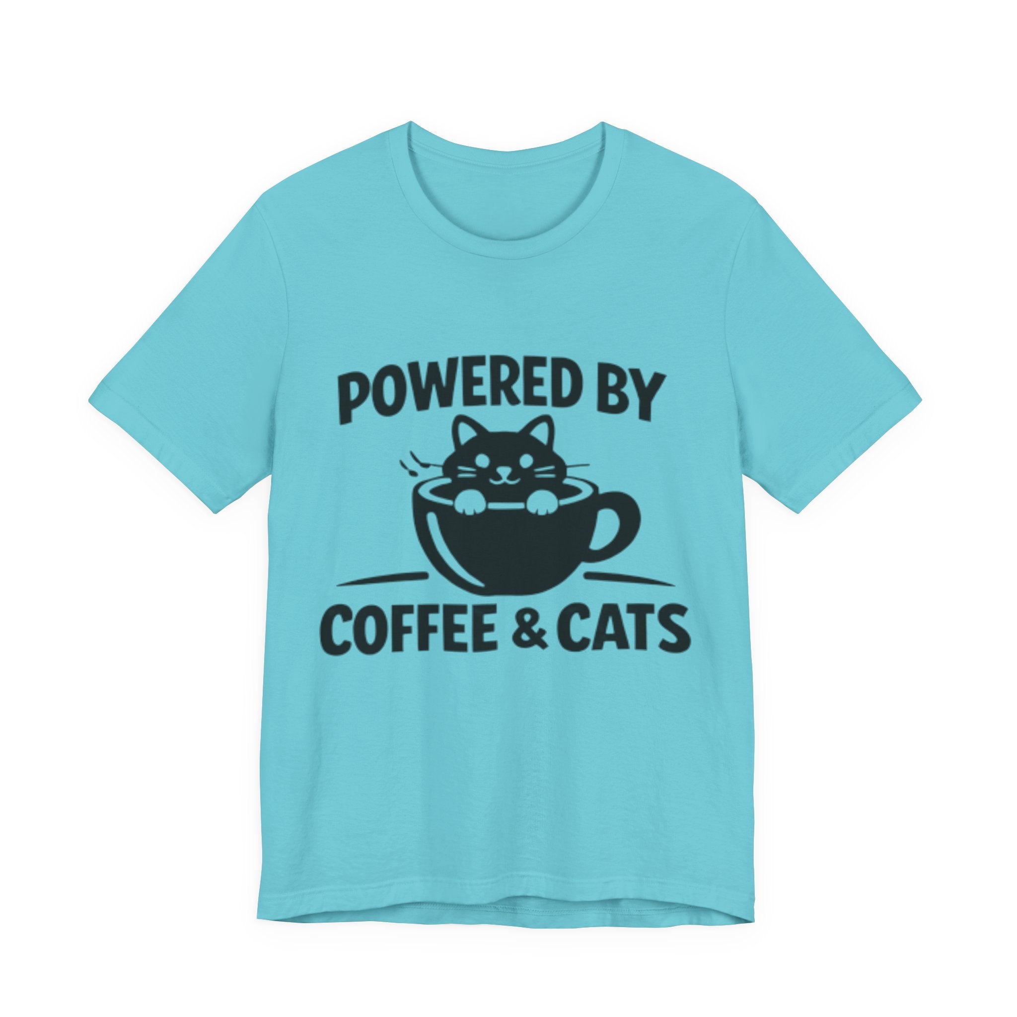 Powered by Coffee & Cats T-Shirt – Cute & Funny Cat Lover Tee ☕🐱