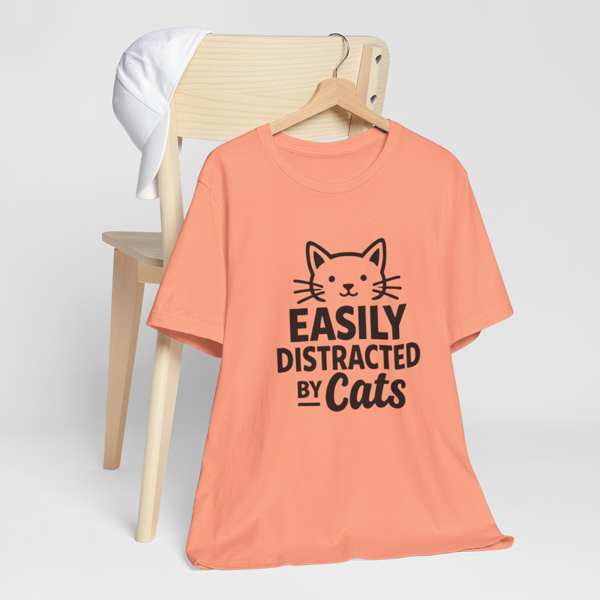 Easily Distracted by Cats T-Shirt – Funny Cat Lover Tee 🐱