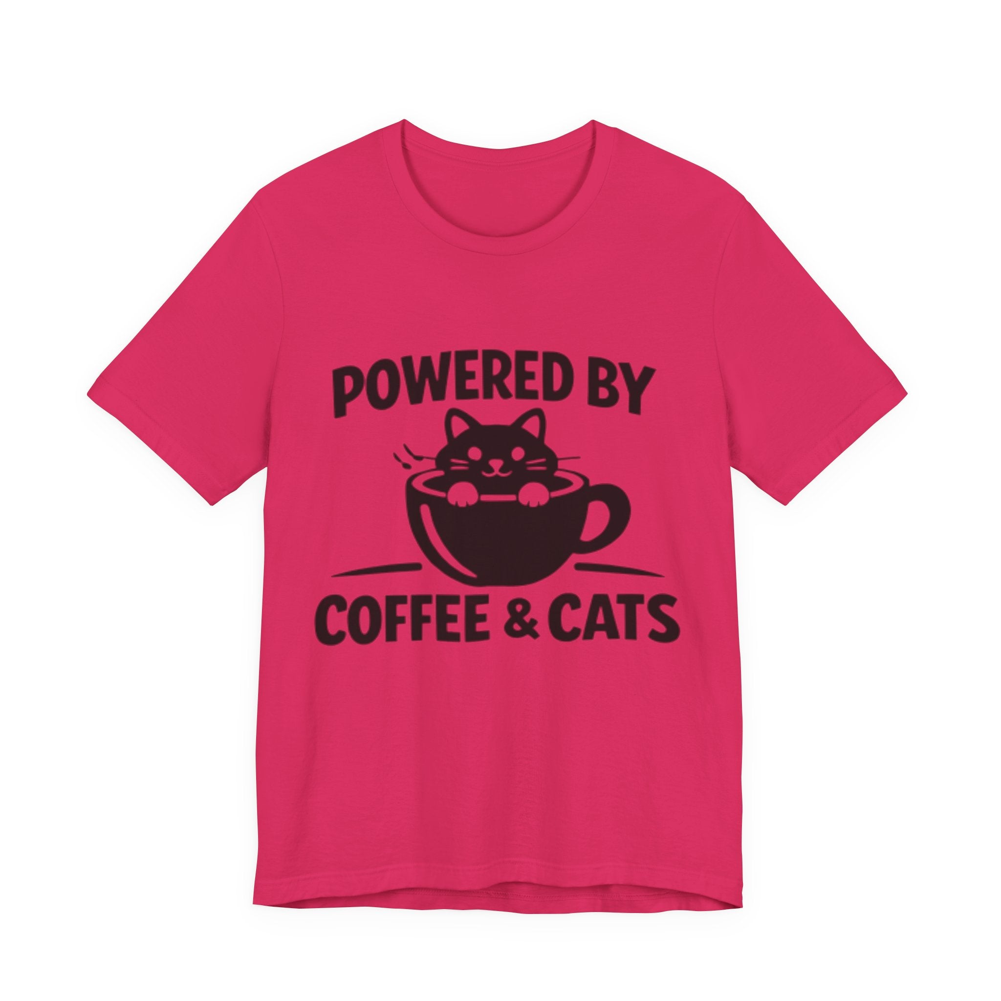 Powered by Coffee & Cats T-Shirt – Cute & Funny Cat Lover Tee ☕🐱