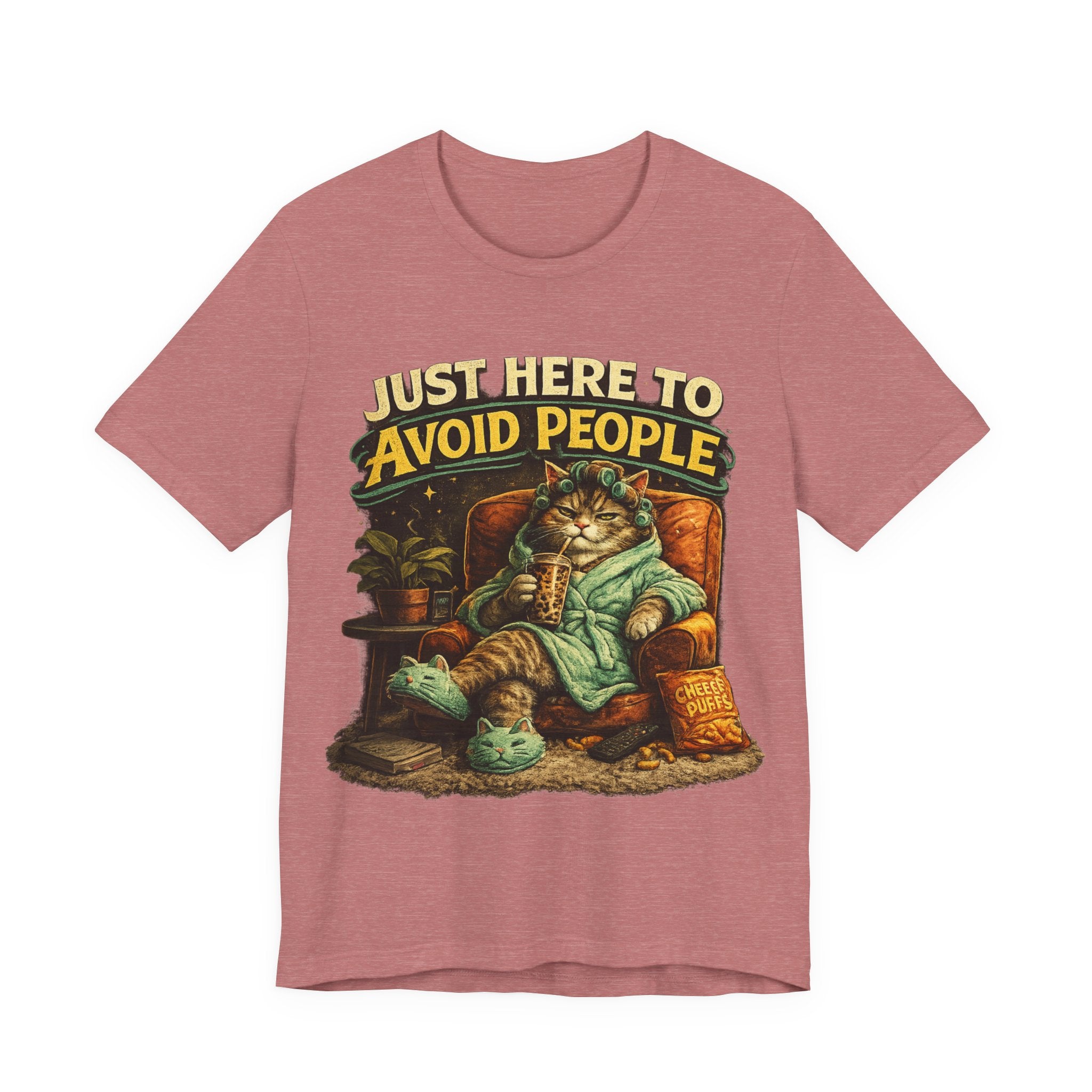 🔥 Just Here to Avoid People – Funny Introvert Vintage T-Shirt