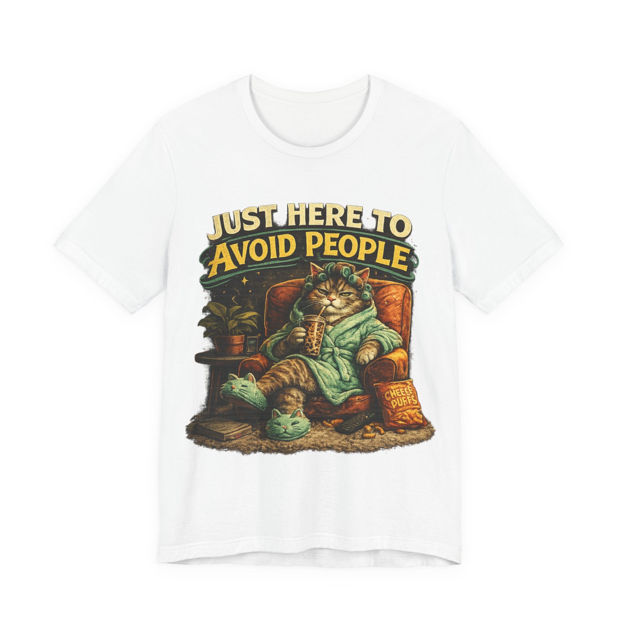 🔥 Just Here to Avoid People – Funny Introvert Vintage T-Shirt