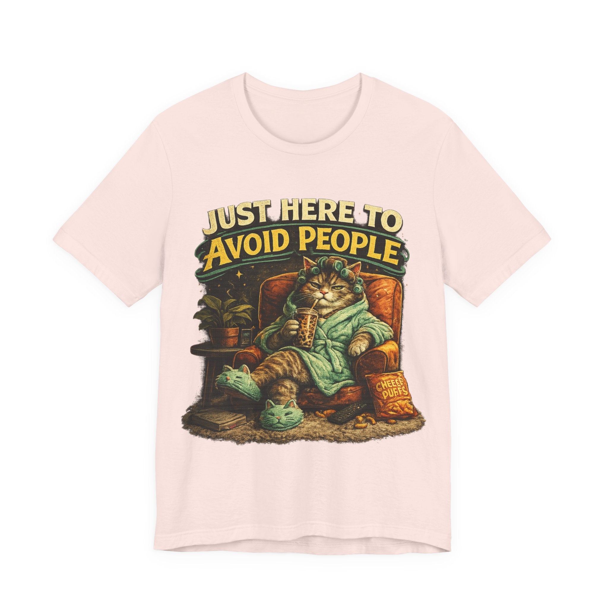🔥 Just Here to Avoid People – Funny Introvert Vintage T-Shirt