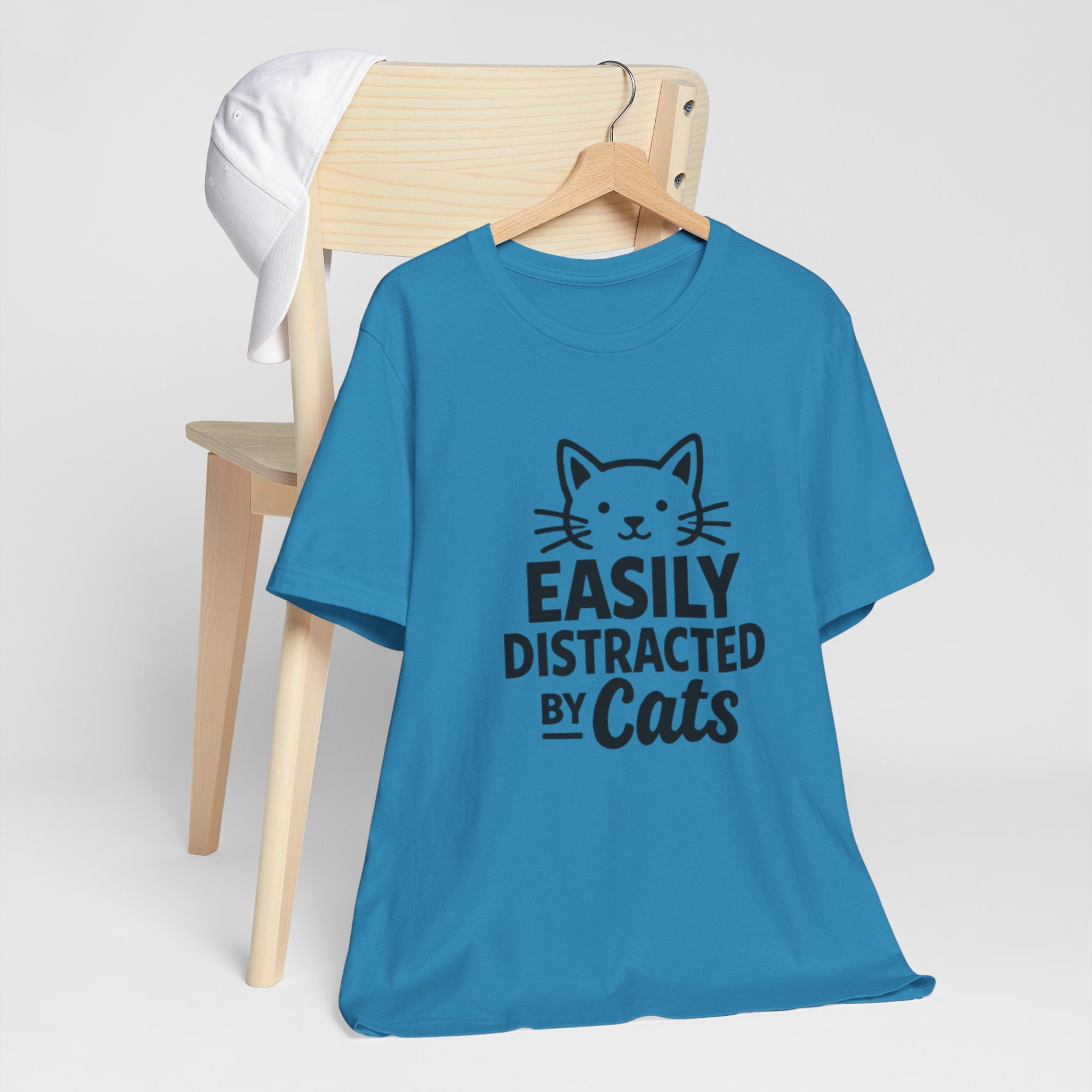 Easily Distracted by Cats T-Shirt – Funny Cat Lover Tee 🐱